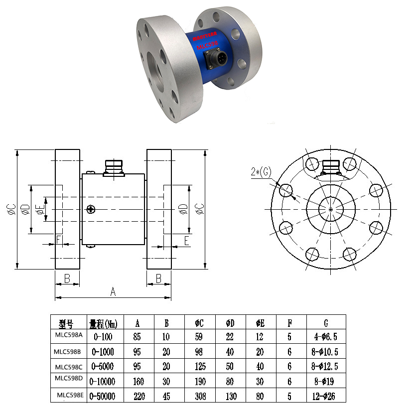 MLC598 工程扭矩传感器-深圳市瑞年科技有限公司