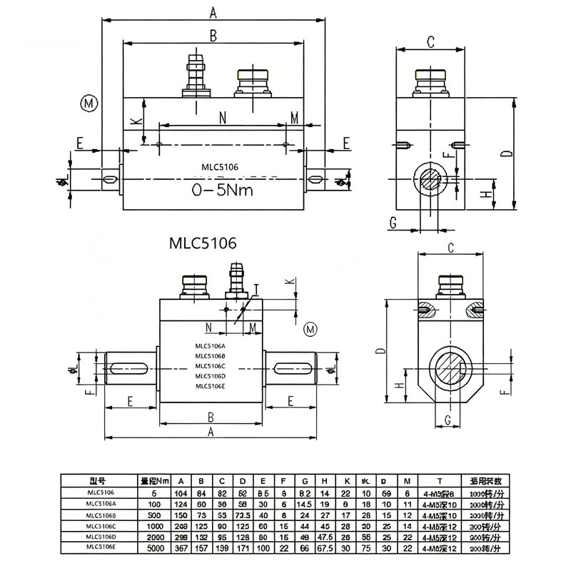 MLC5106马达转速扭矩传感器 MLC5106马达转速扭矩传感器