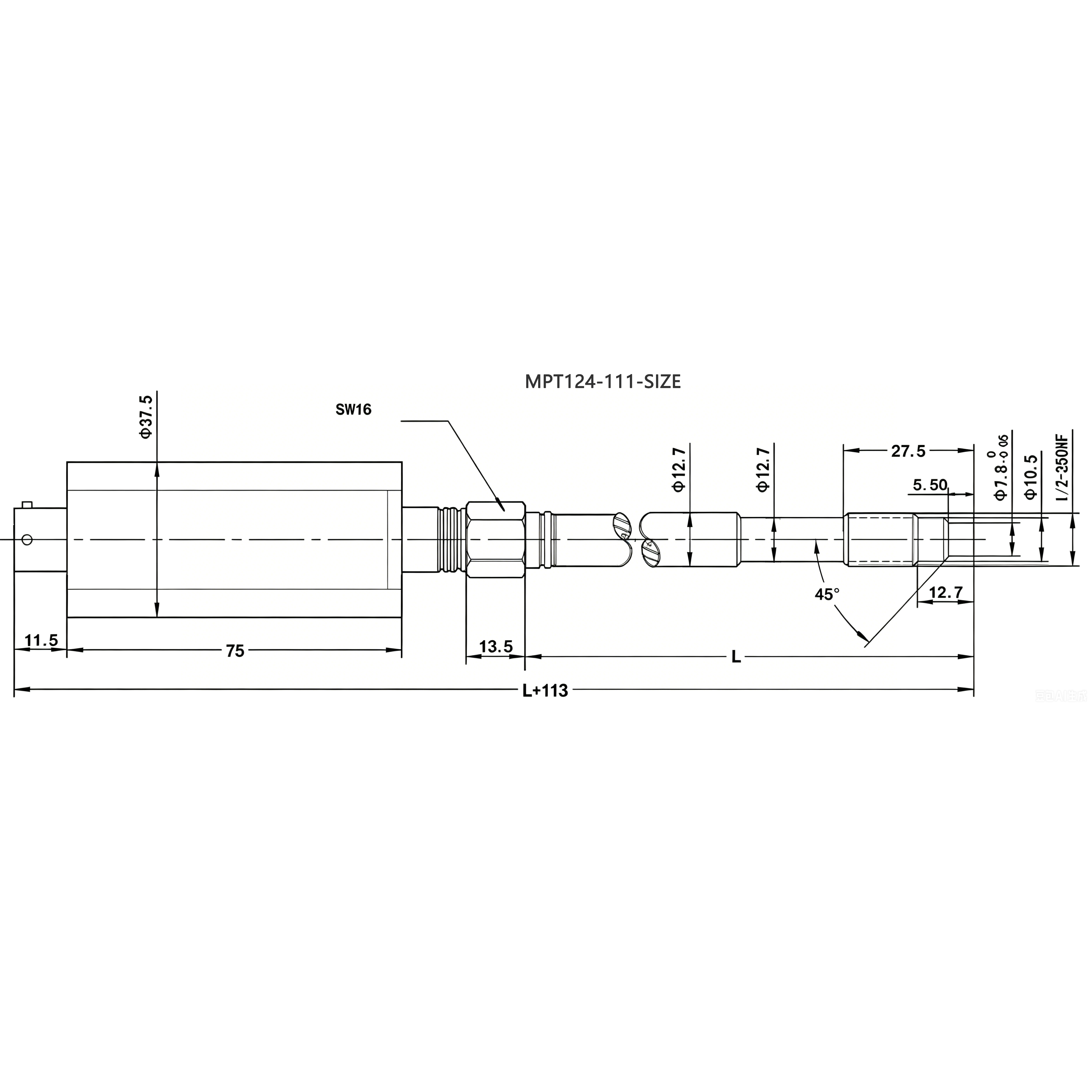 MPT124-111直杆型注塑机高温熔体压力传感器0-2000bar MPT124-111直杆型注塑机高温熔体压力传感器0-2000bar