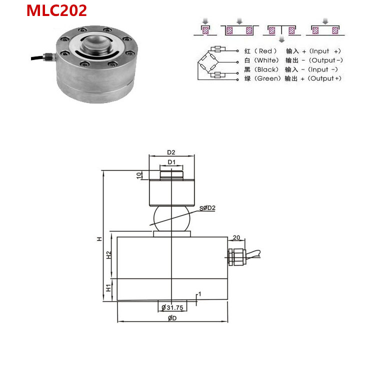 mlc200 纽扣式测力传感器