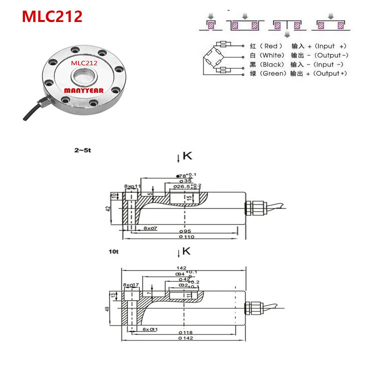 MLC212 料斗秤压力称重传感器-深圳市瑞年科技有限公司