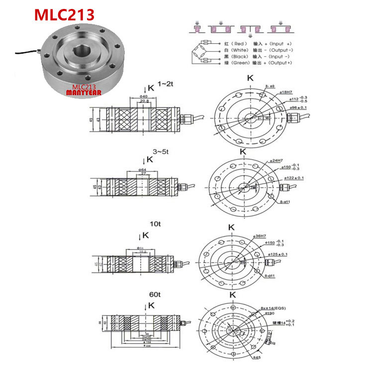 mlc200 纽扣式测力传感器