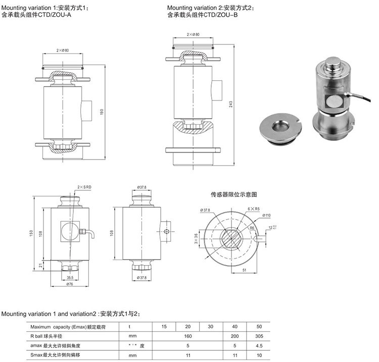 compression force sensor, compression load cell, Hydraulic press force sensor,Large scale range force sensors
